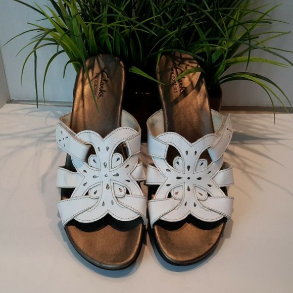 clarks shoes white sandals